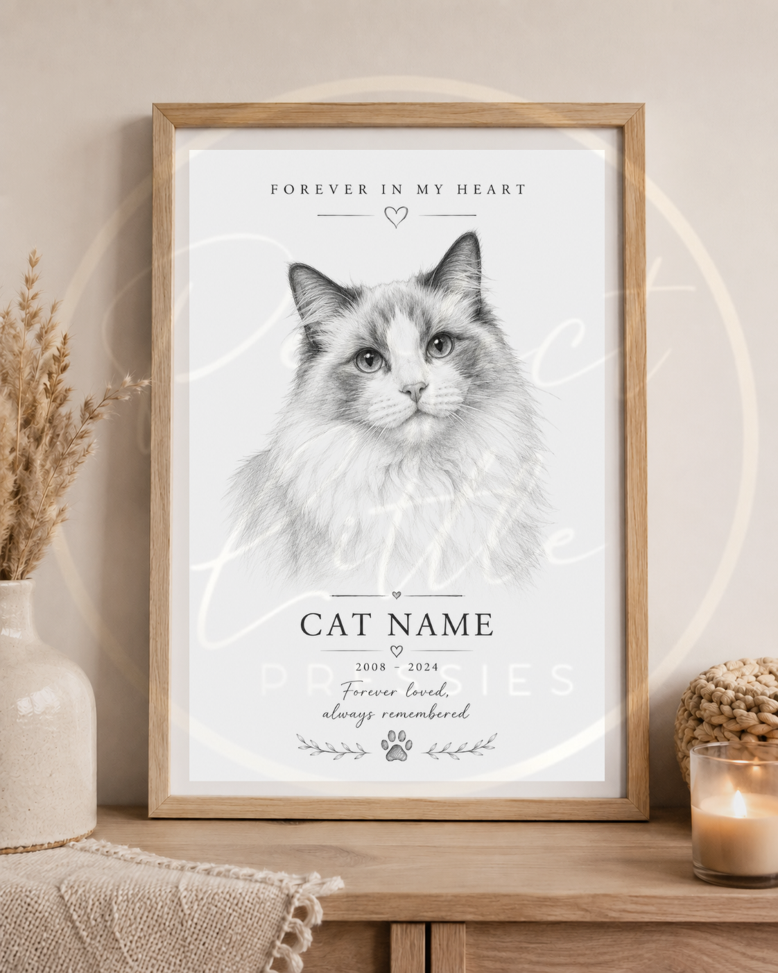 PAY WHAT YOU CAN AFFORD - Cat Custom Sketch Memorial (Digital Download)
