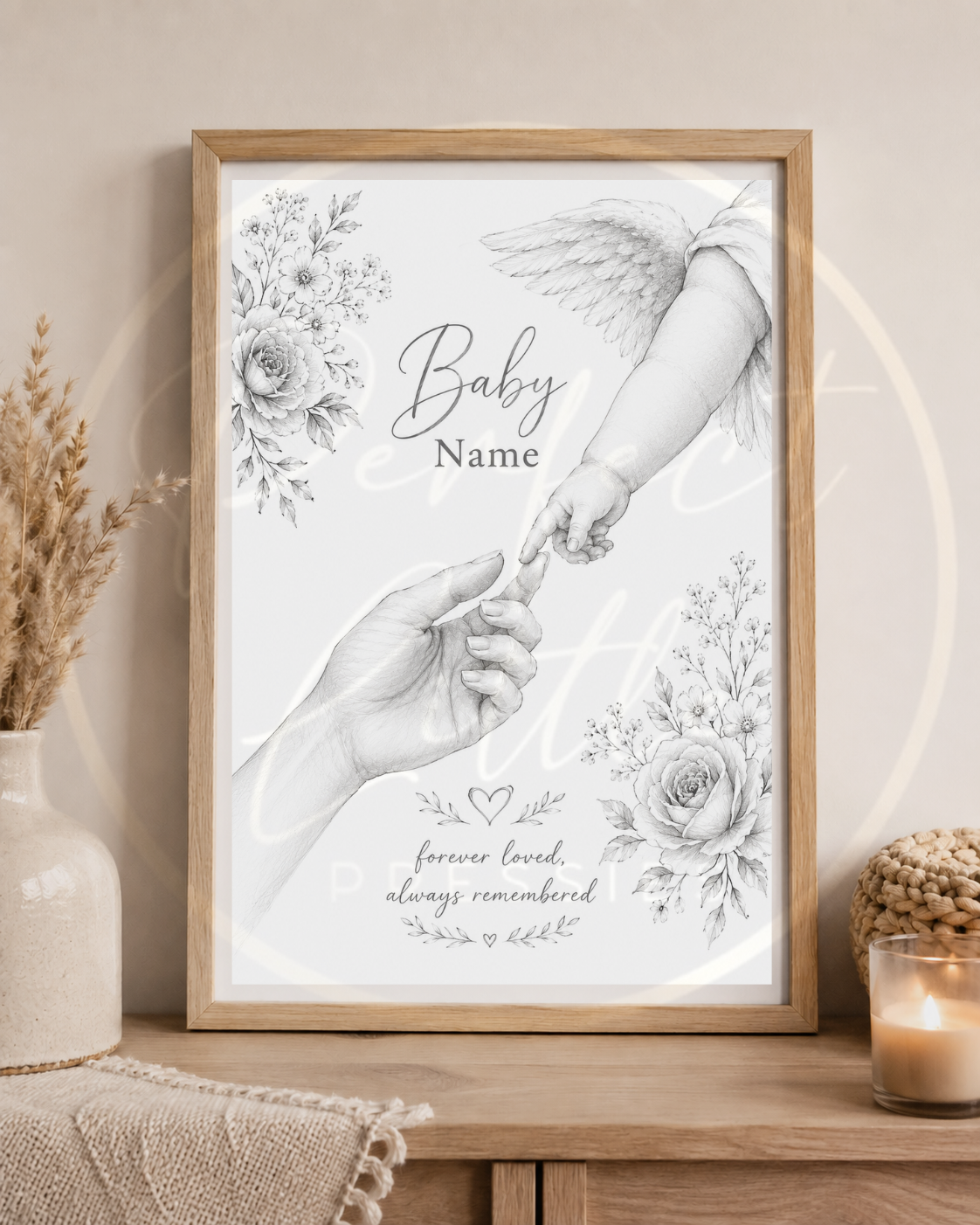 PAY WHAT YOU CAN AFFORD - Baby Memorial Hand Floral (Digital Download)