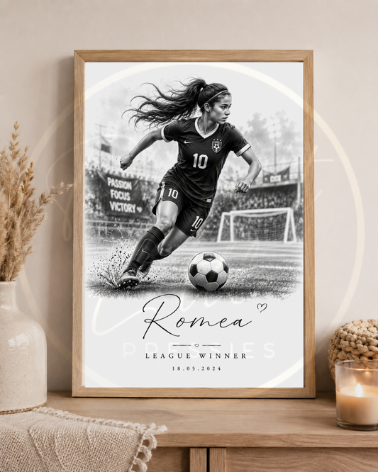 PAY WHAT YOU CAN AFFORD - Girl Football Sketch (Digital Download)