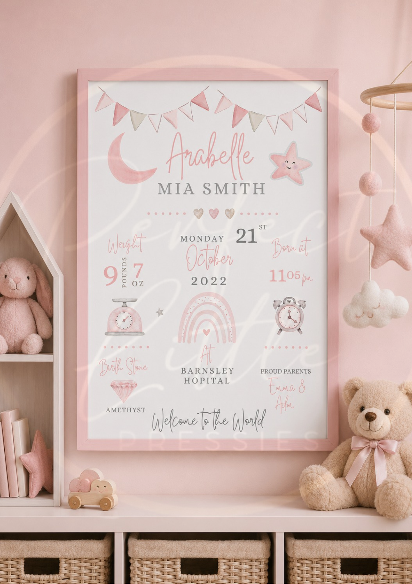 PAY WHAT YOU CAN AFFORD - Birth Stat Baby Custom Print (Digital Download)