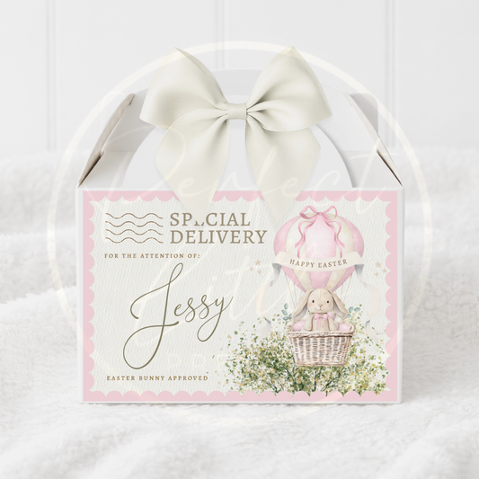 Easter - Pink Bunny Hot Air Balloon Treat Box
