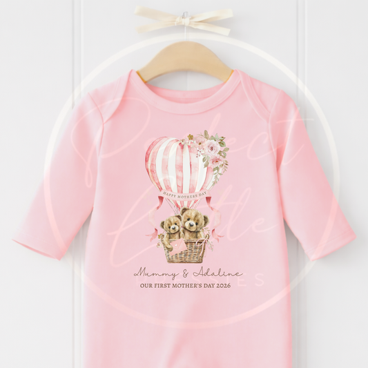 Mother's Day - Pink Hot Air Balloon Sleepsuit
