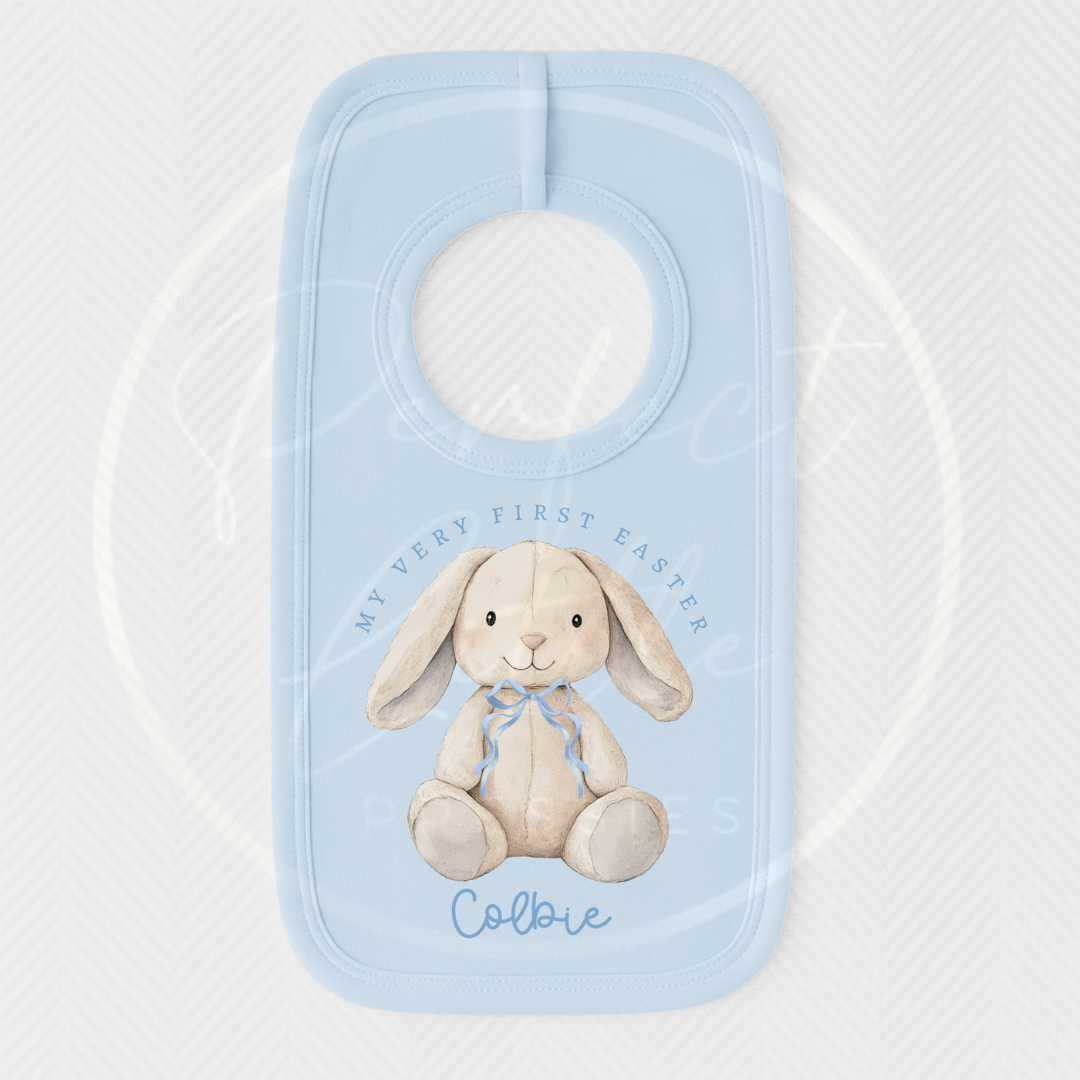 Easter - Soft Blue Bunny Bib