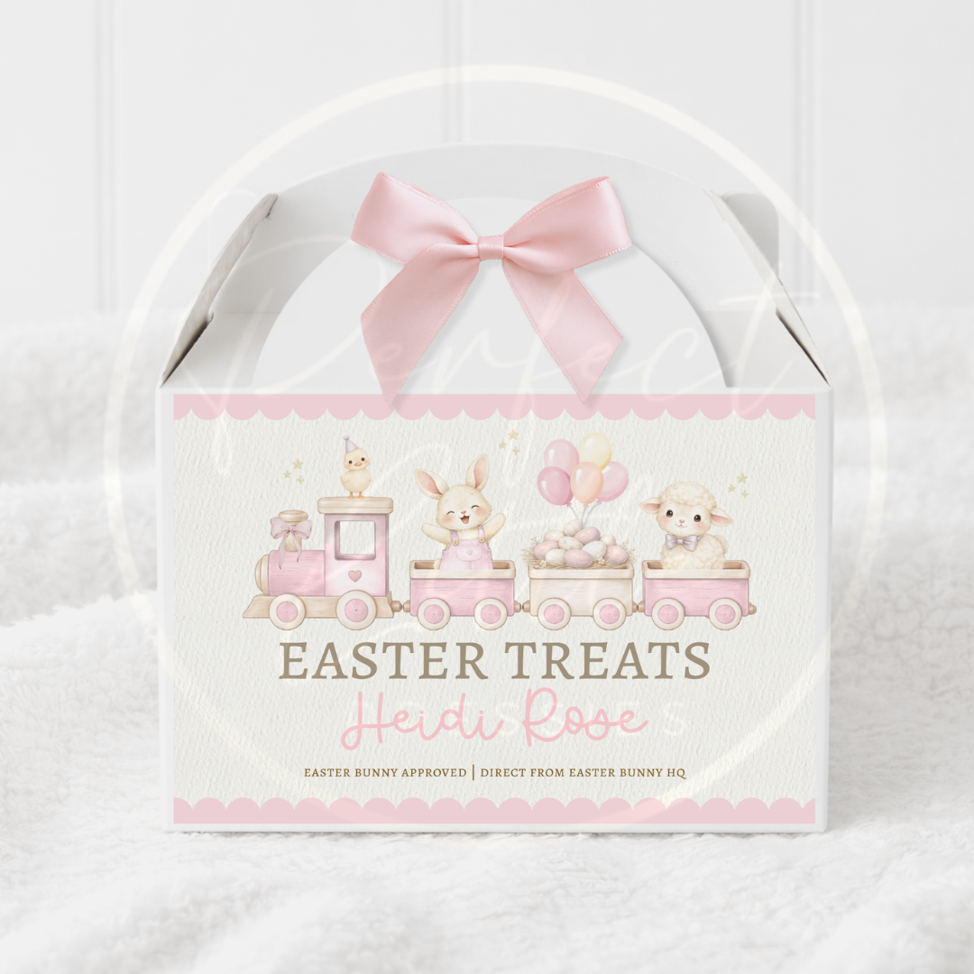 Easter - Pink Bunny Train Treat Box