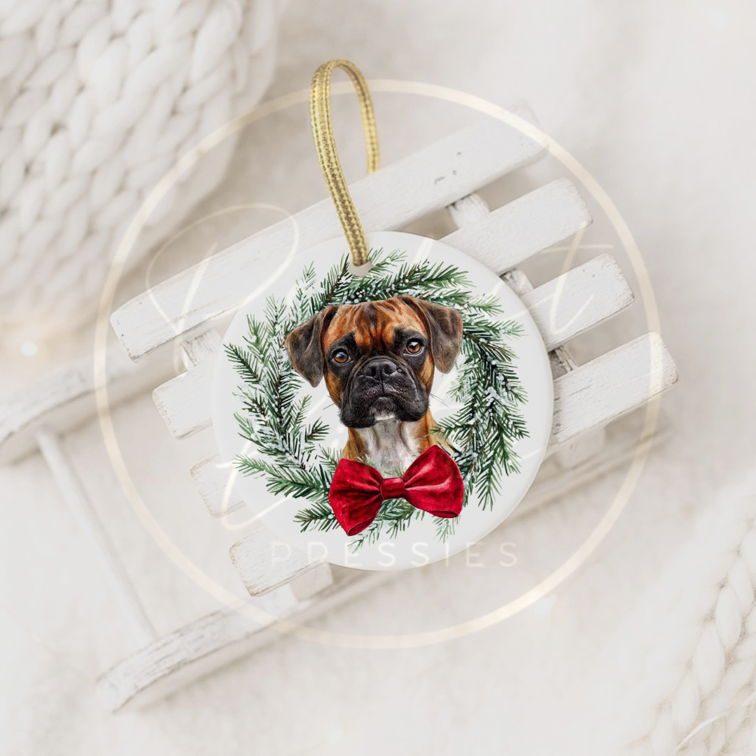 Christmas Decoration - Ceramic Dog Bauble