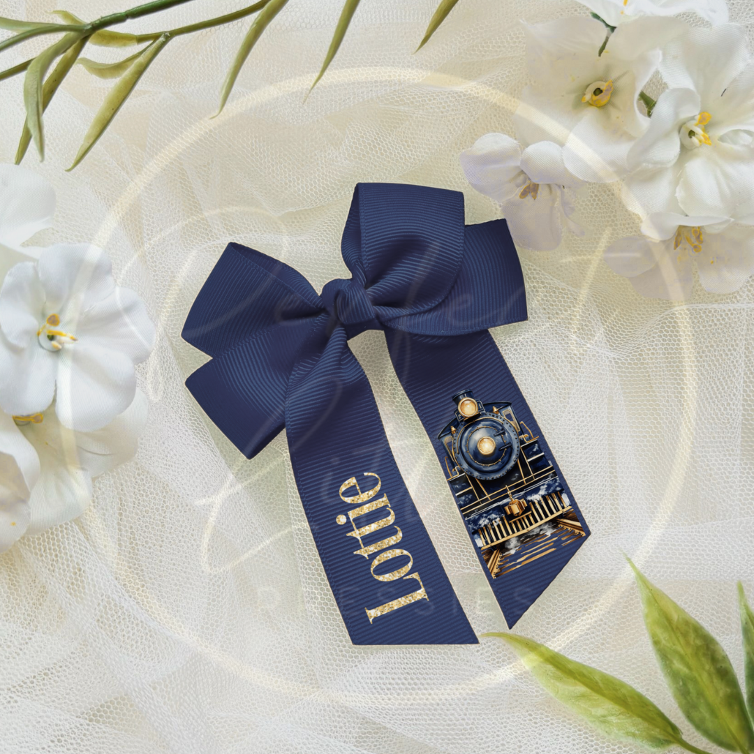 Christmas Bow - Navy Express Train