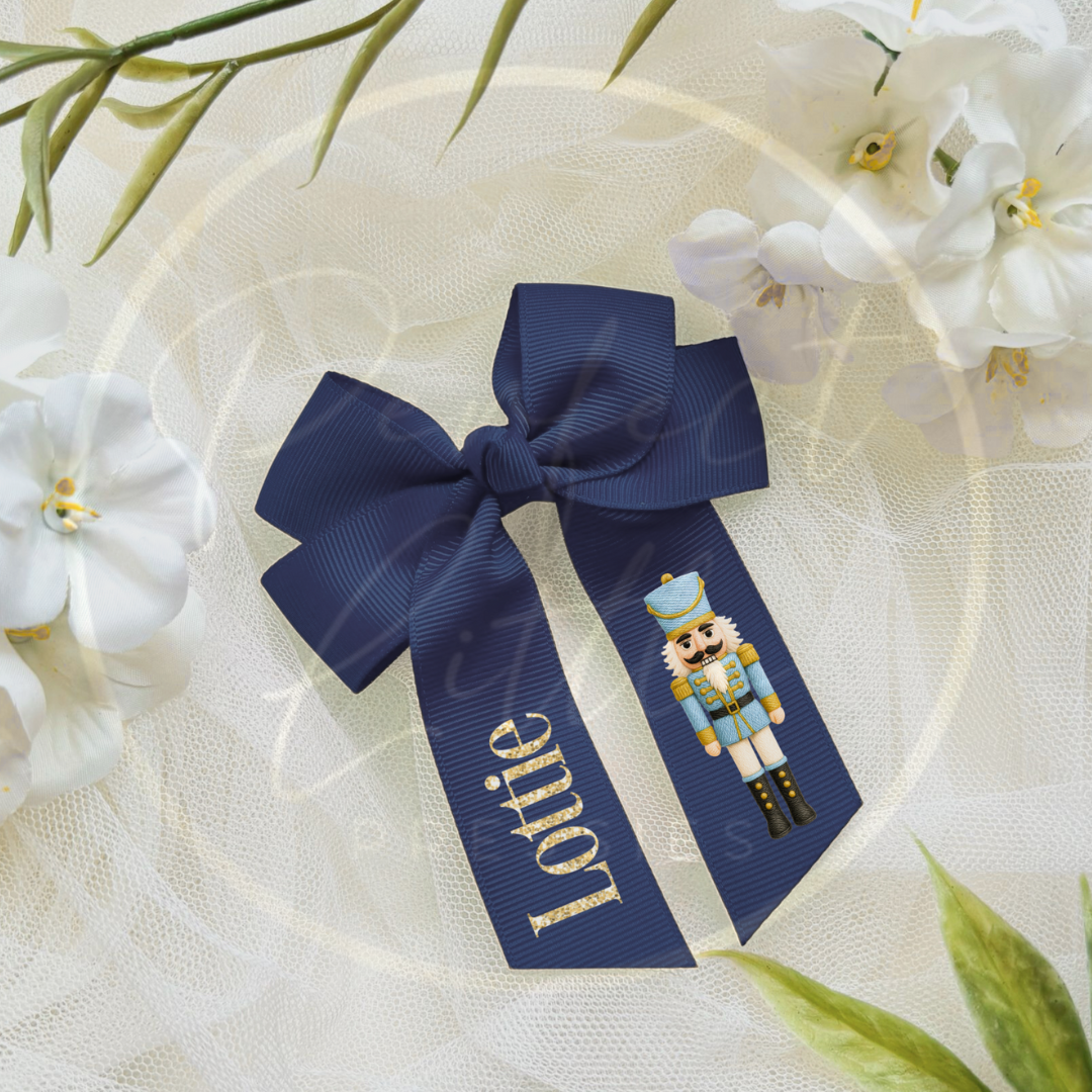 Christmas Bow - Blue Nutcracker