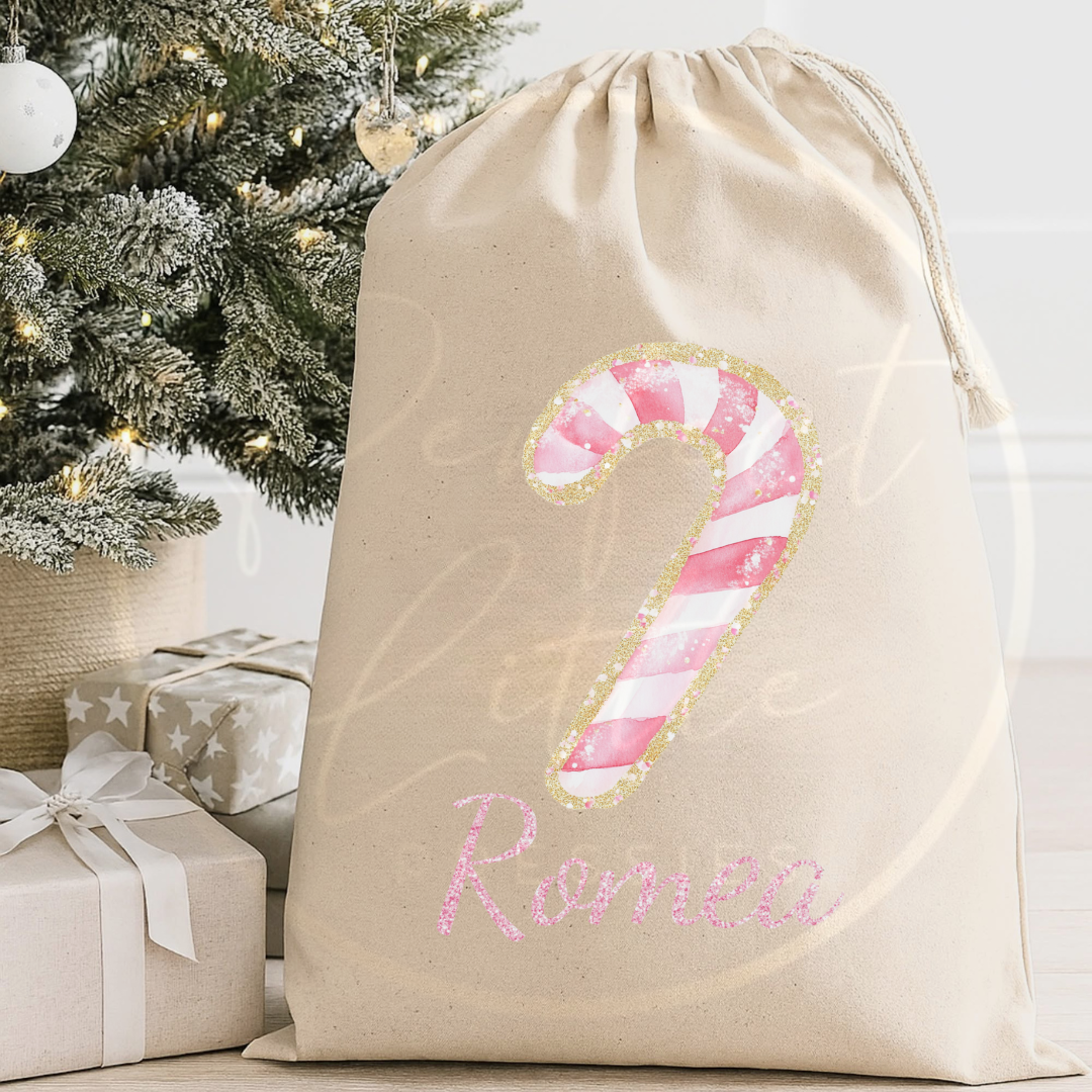 Christmas Sack - Pink Candy Cane