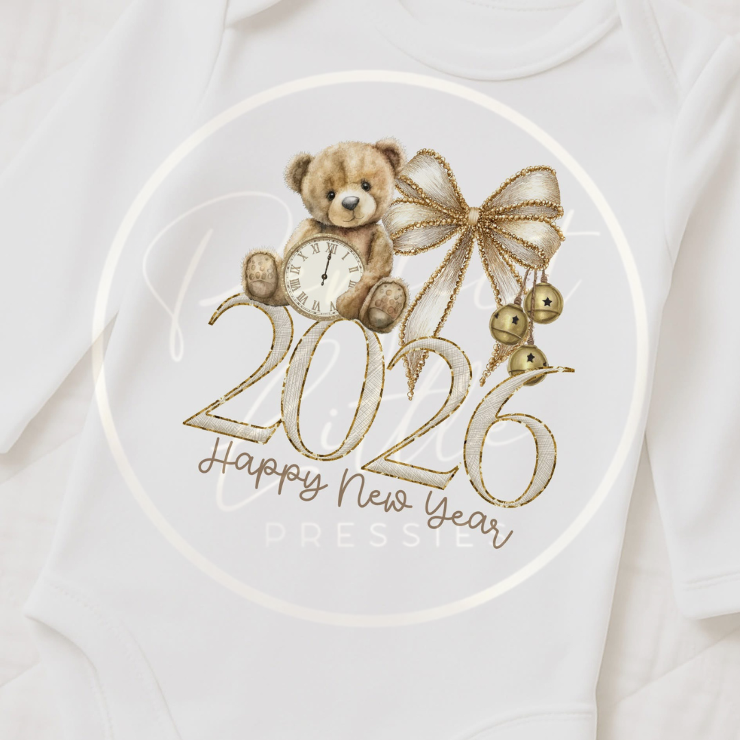 Baby Sleepsuit - 2026 Gold Bear Design