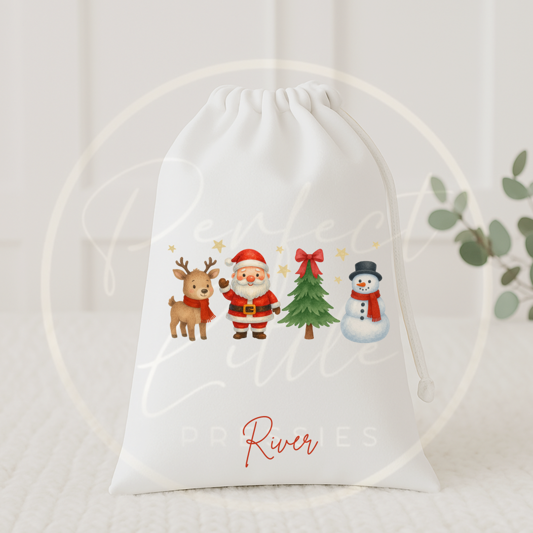 Christmas Drawstring Bag - Red Christmas Friends