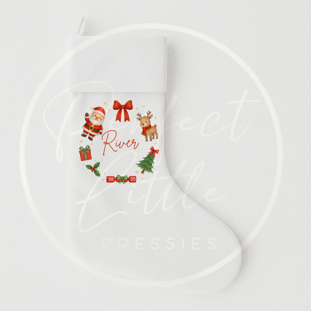 Christmas Stocking - Christmas Friends Wreath