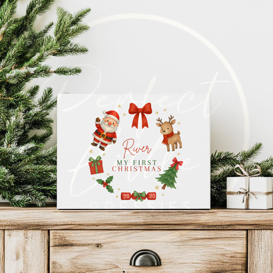 Christmas Box - Red Wreath Friends First Christmas