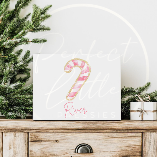 Christmas Box - Pink Glitter Candy Cane