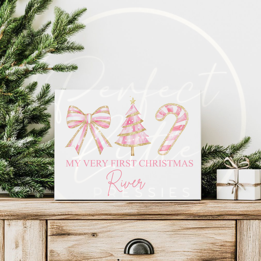 Christmas Box - Pink Glitter Trio First Christmas