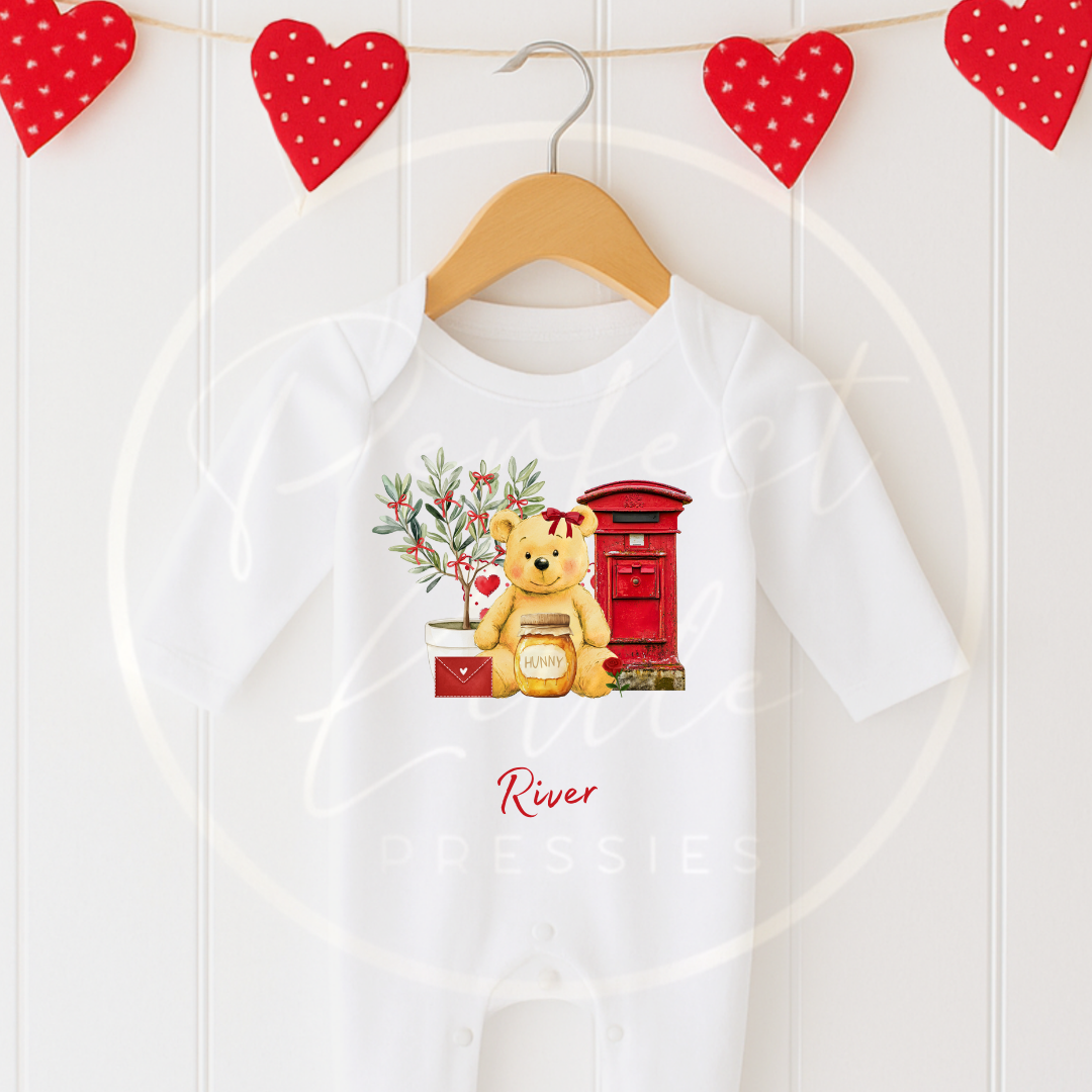 Valentines - Honey Bear Sleepsuit