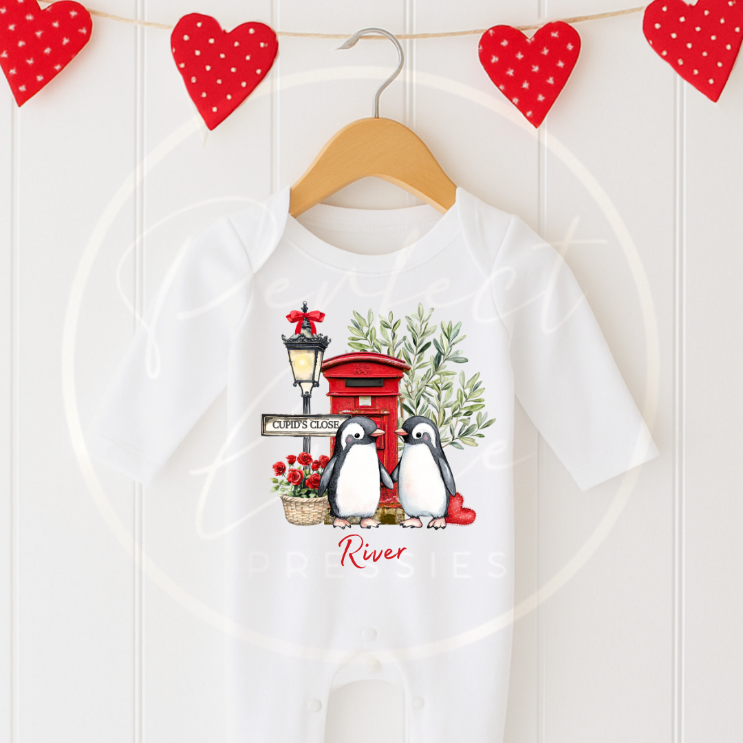 Valentines - Penguin Sleepsuit