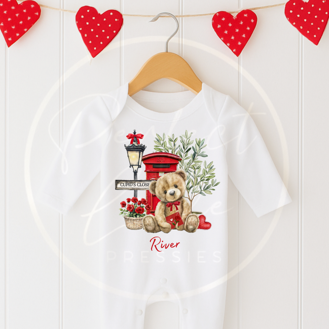 Valentines - Bear Sleepsuit