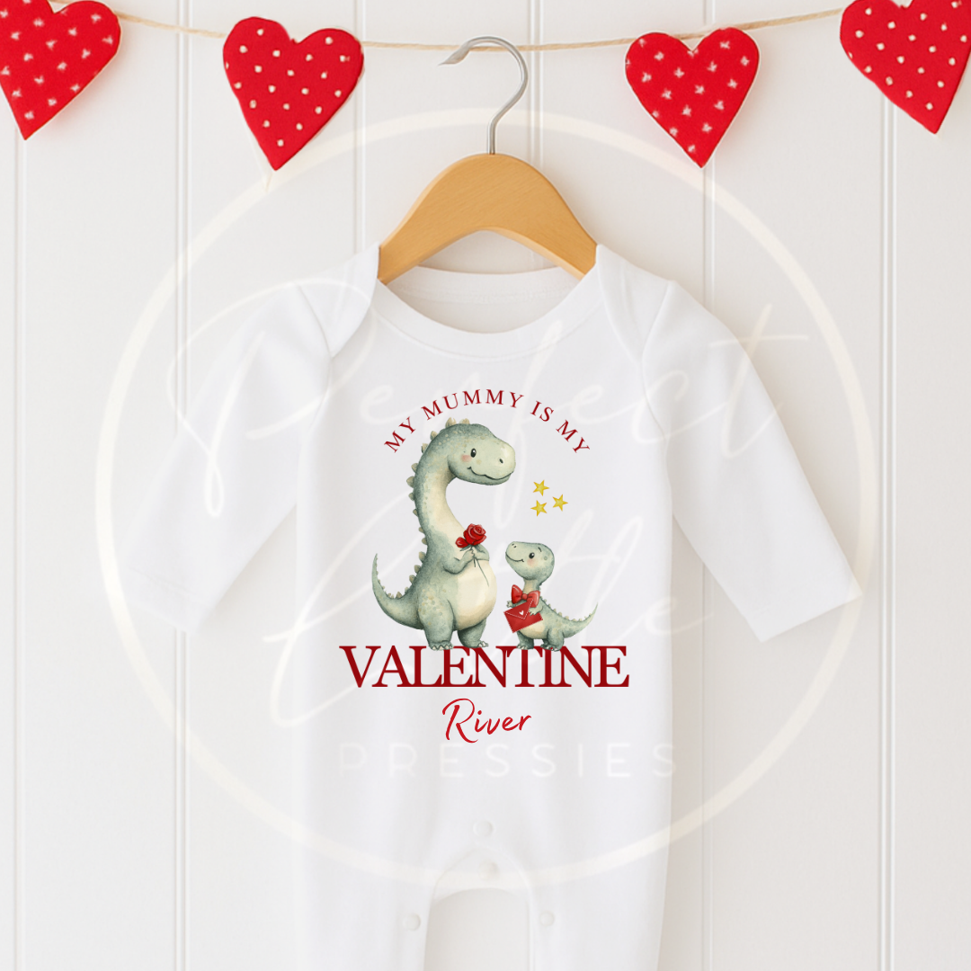 Valentines - Dinosaur Sleepsuit