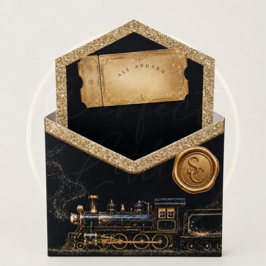 Christmas - Printed Envelope Box Navy Express