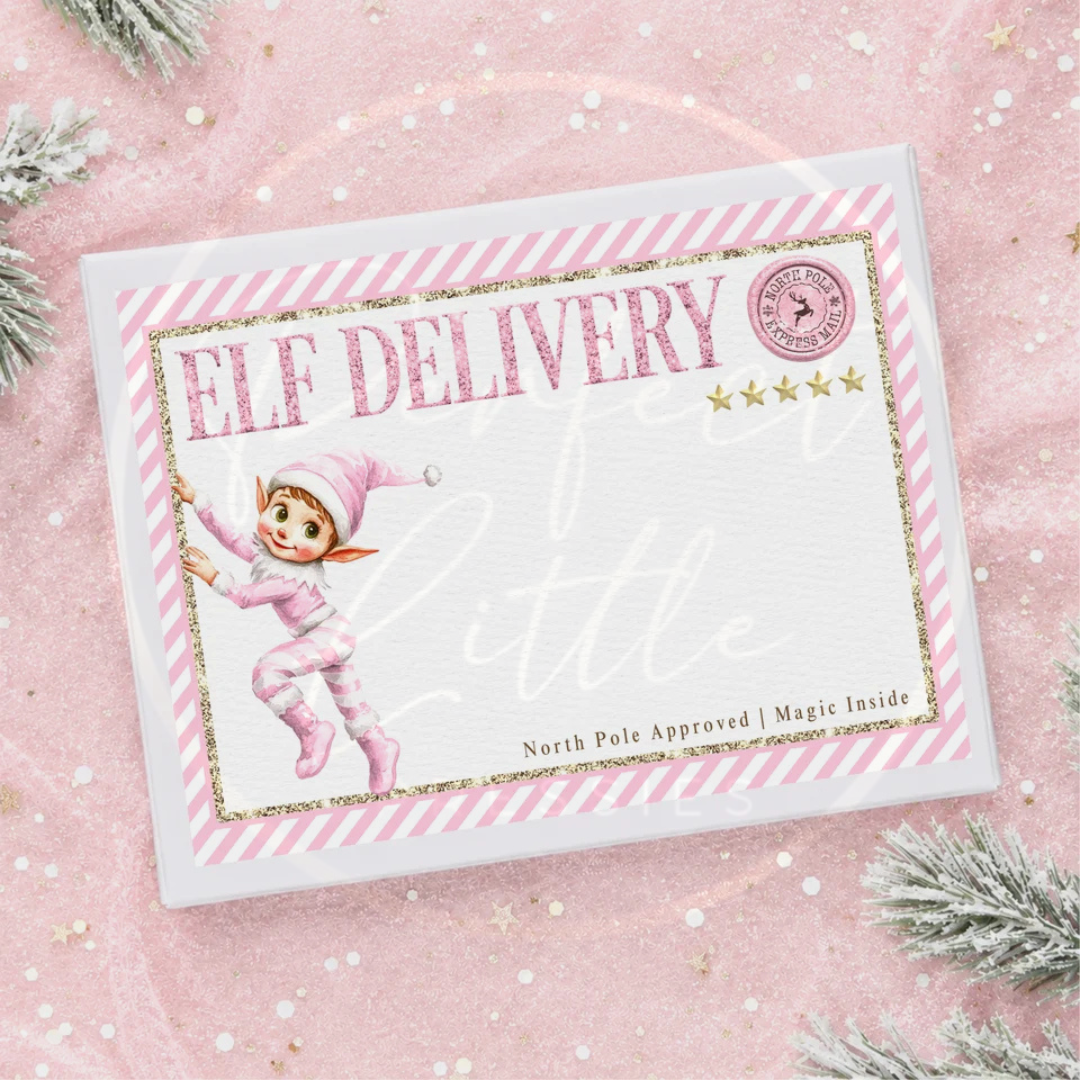 Christmas - Pink Stripe Elf Delivery Box
