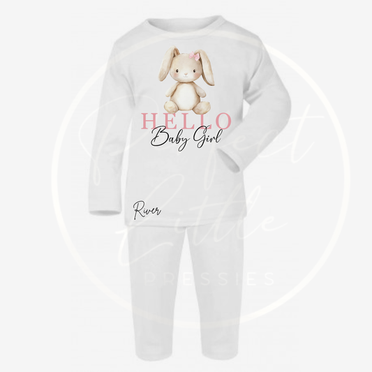 Baby Pyjamas - Hello Baby Girl Designs