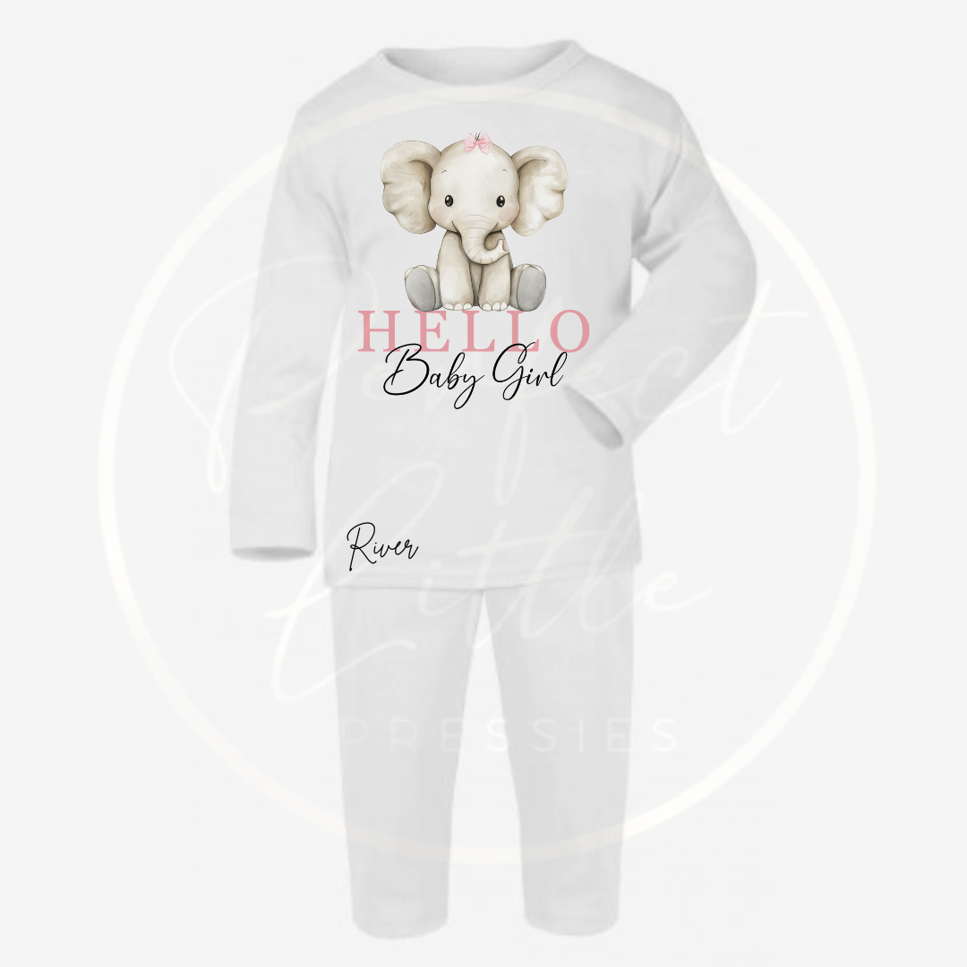 Baby Pyjamas - Hello Baby Girl Designs