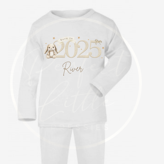 Baby Pyjamas - Beige Born In 2025 Designs