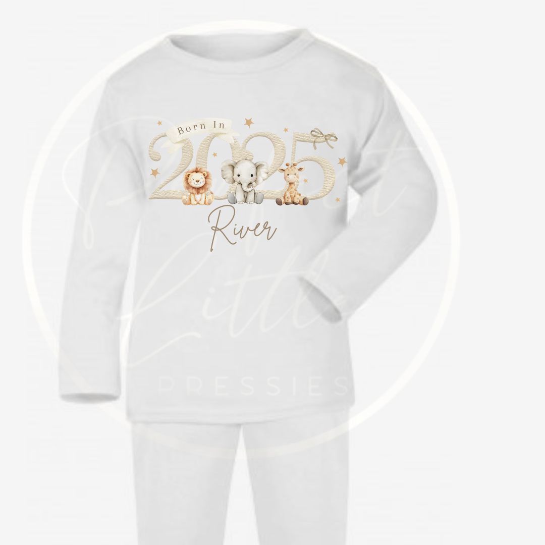 Baby Pyjamas - Beige Born In 2025 Designs