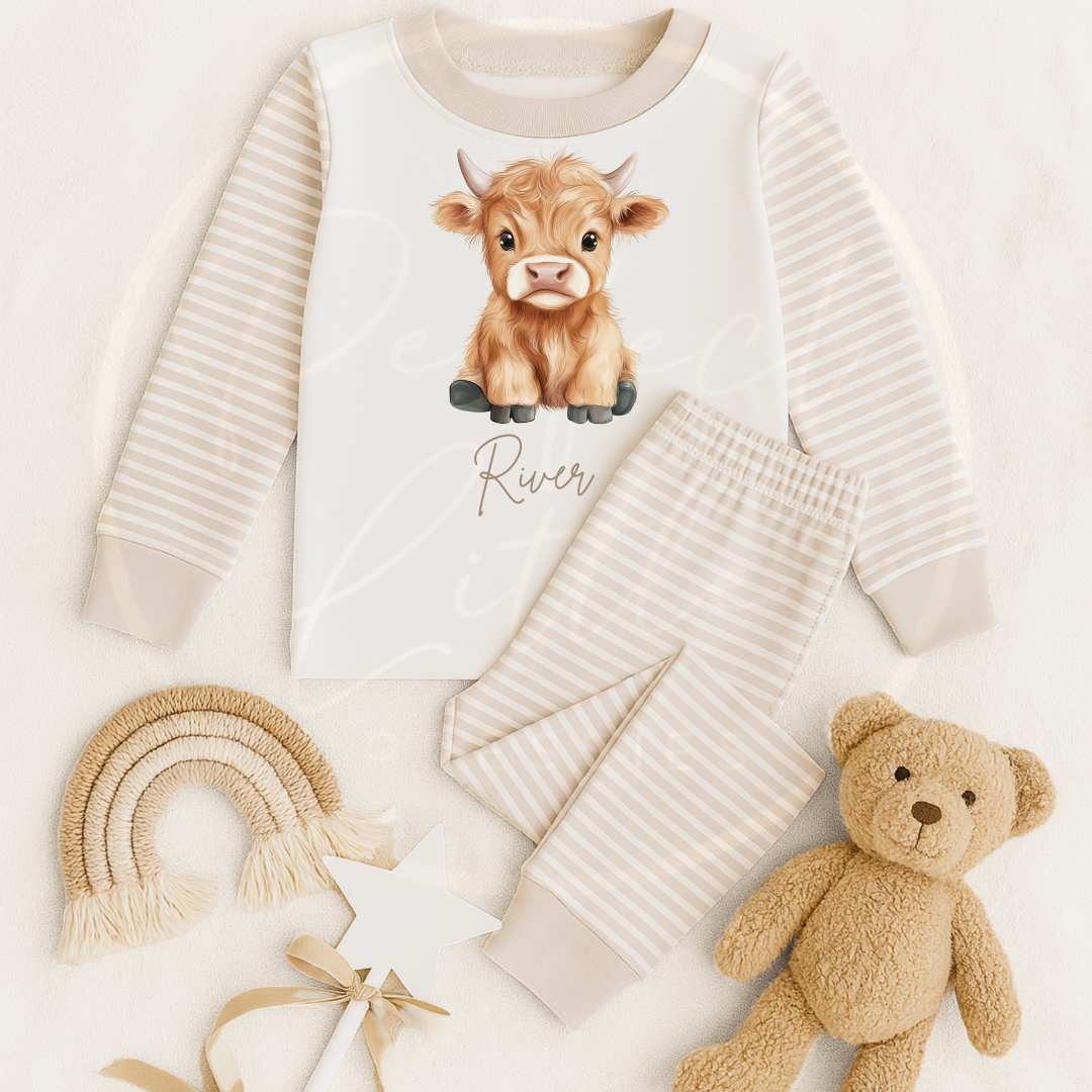 Kids Pyjamas - Plain Highland Cow