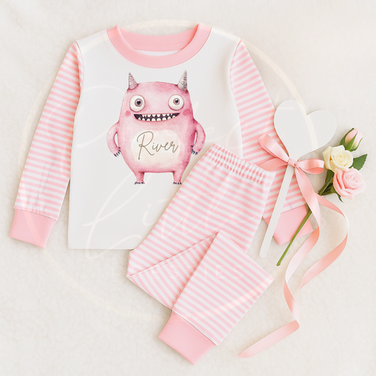 Kids Pyjamas - Pink Worry Monster