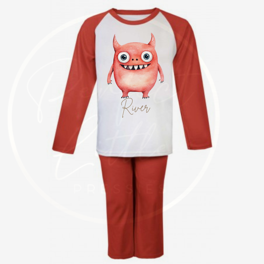Kids Pyjamas - Red Worry Monster