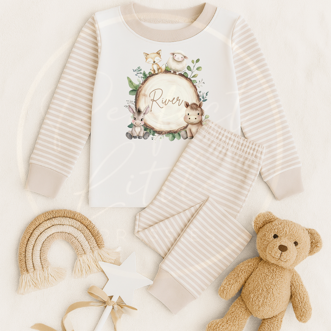 Kids Pyjamas - Oak Slice Design 1