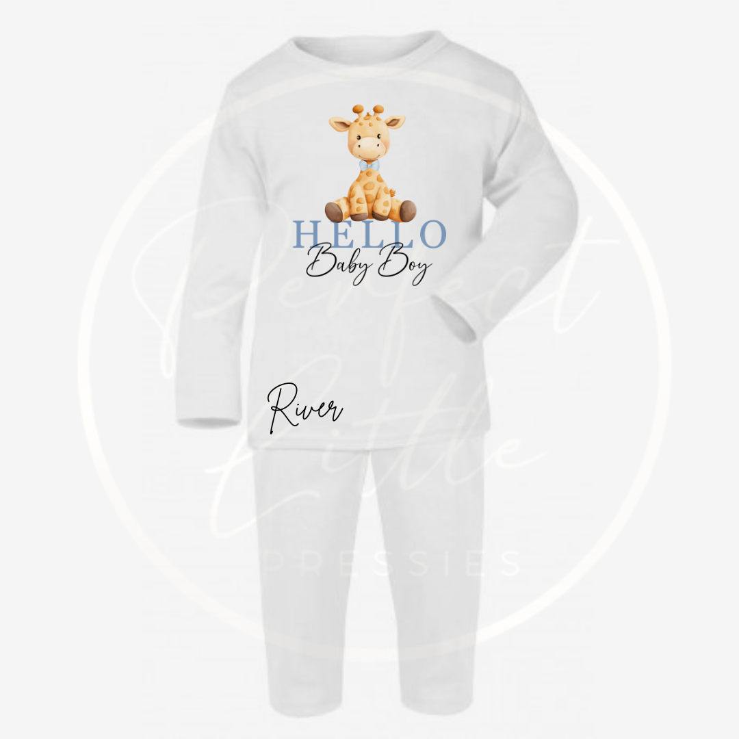 Baby Pyjamas - Hello Baby Boy Designs