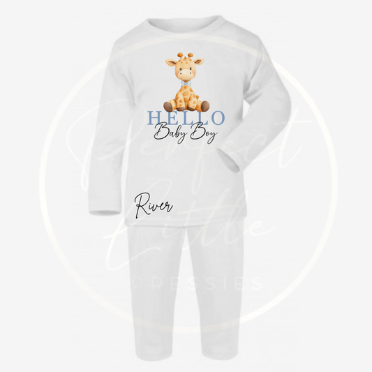 Baby Pyjamas - Hello Baby Boy Designs
