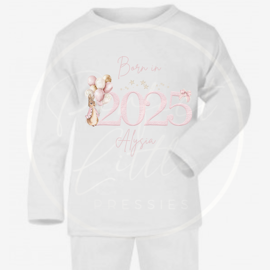 Baby Pyjamas - Pink Born In 2025 Designs