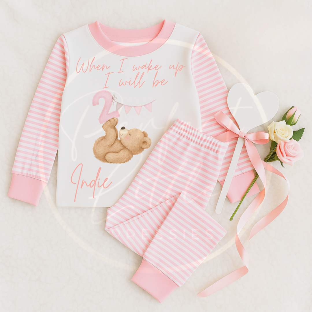 Birthday Pink Bear Pyjamas