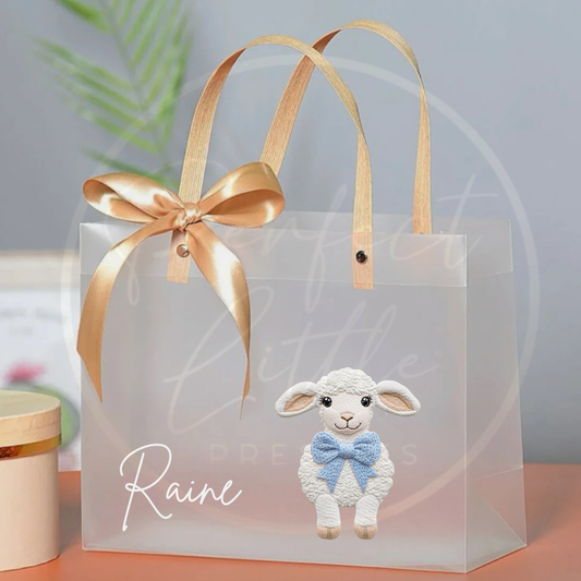 Frosted Gift Bag - Lamb Embroidery Effect