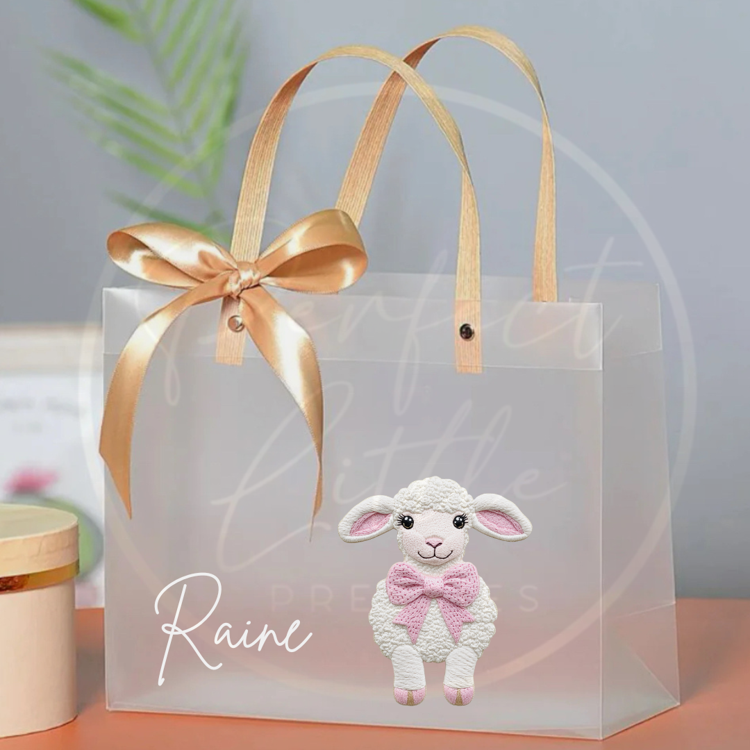 Frosted Gift Bag - Lamb Embroidery Effect