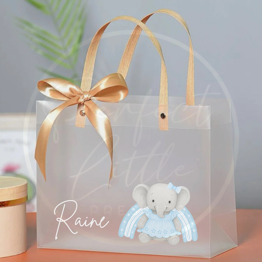 Frosted Gift Bag - Anglaise Elephants