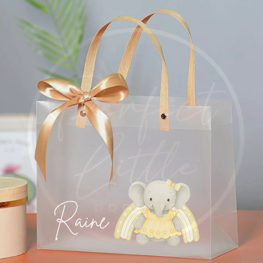 Frosted Gift Bag - Anglaise Elephants