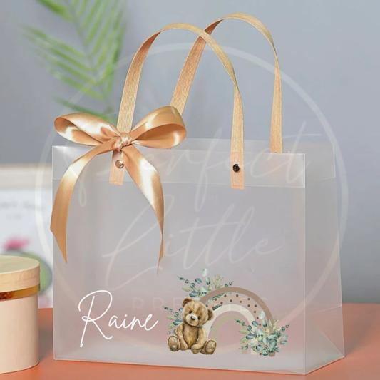 Frosted Gift Bag - Bear Rainbow