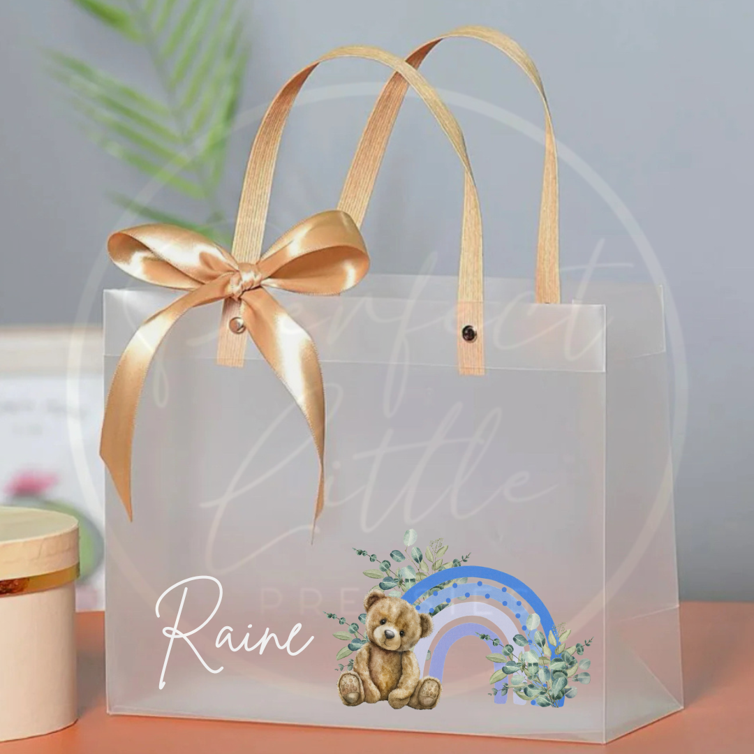 Frosted Gift Bag - Bear Rainbow