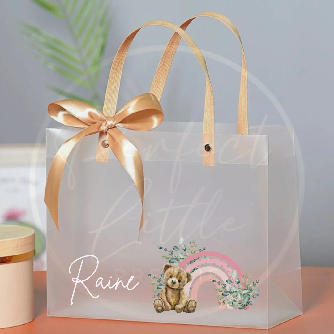 Frosted Gift Bag - Bear Rainbow