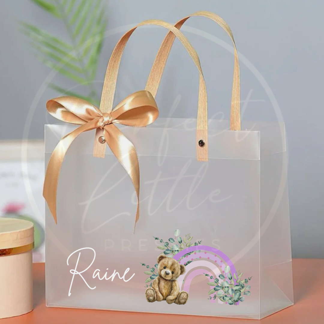 Frosted Gift Bag - Bear Rainbow