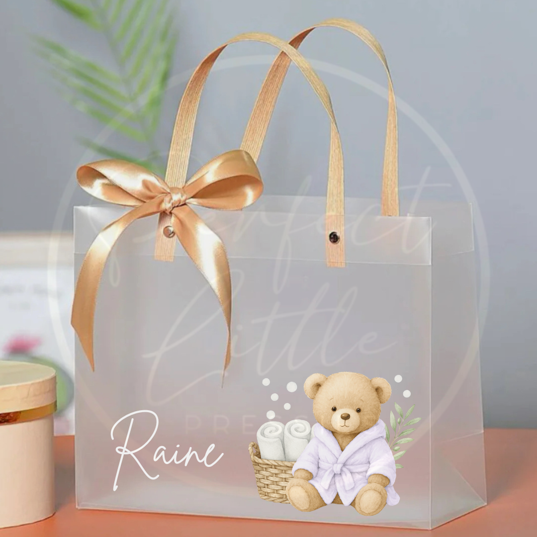 Frosted Gift Bag - Cosy Bath Bear