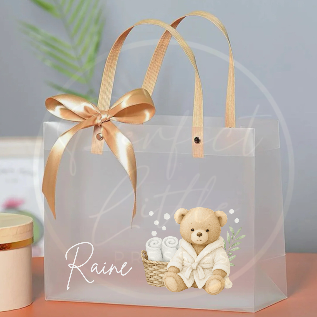 Frosted Gift Bag - Cosy Bath Bear