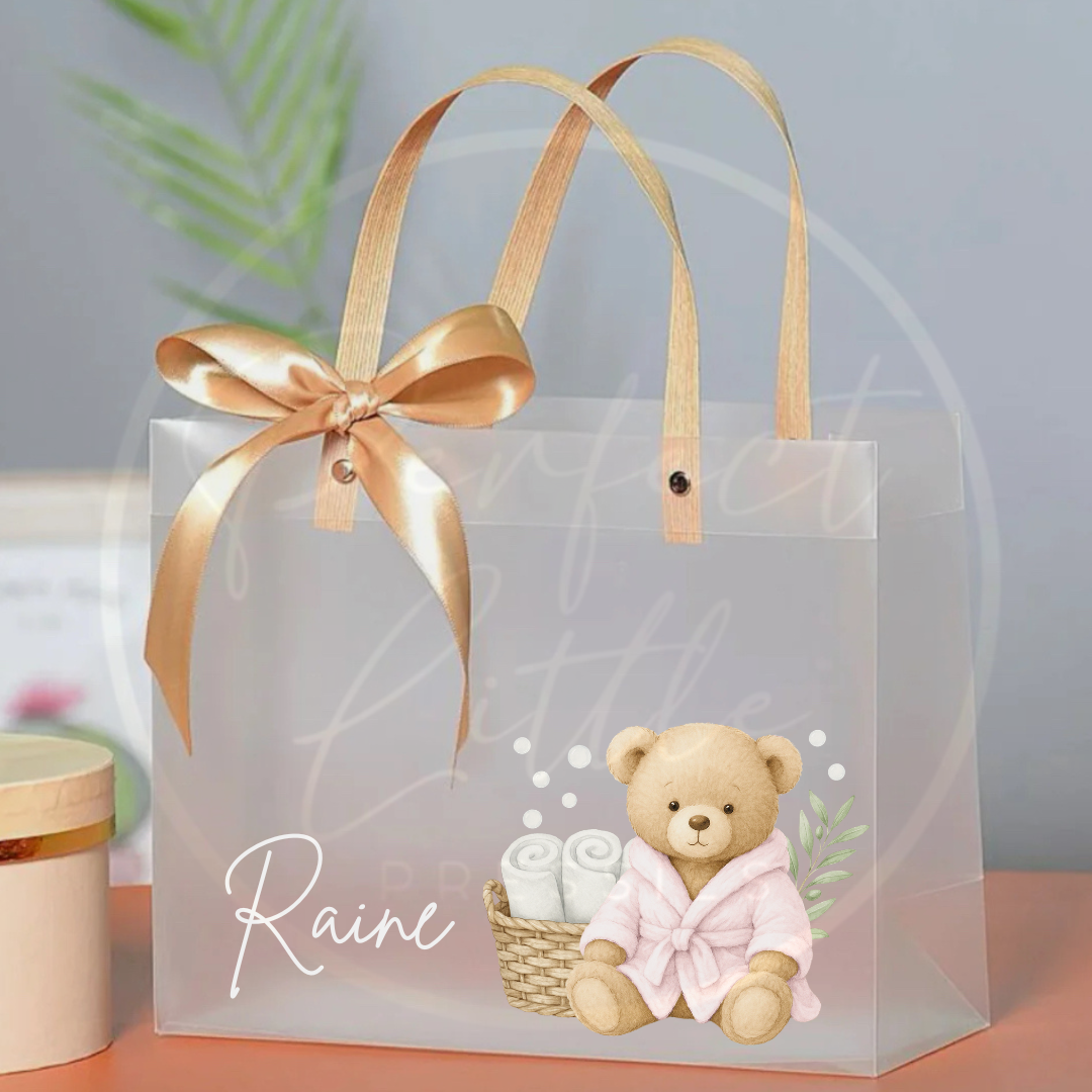 Frosted Gift Bag - Cosy Bath Bear