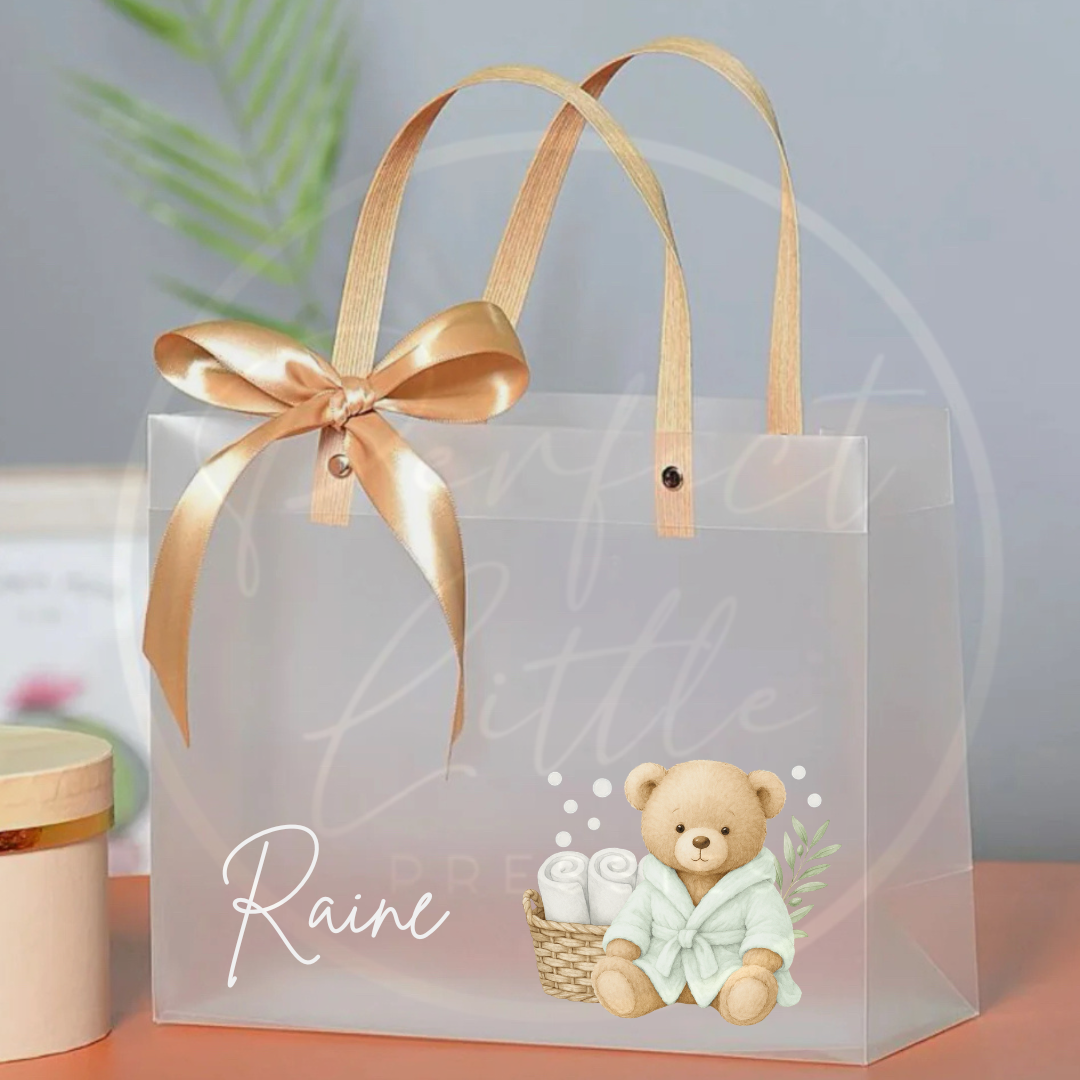 Frosted Gift Bag - Cosy Bath Bear