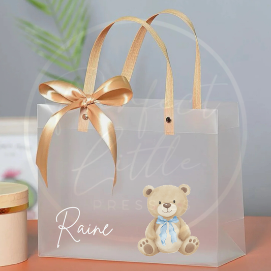 Frosted Gift Bag - Cute Bow Bear