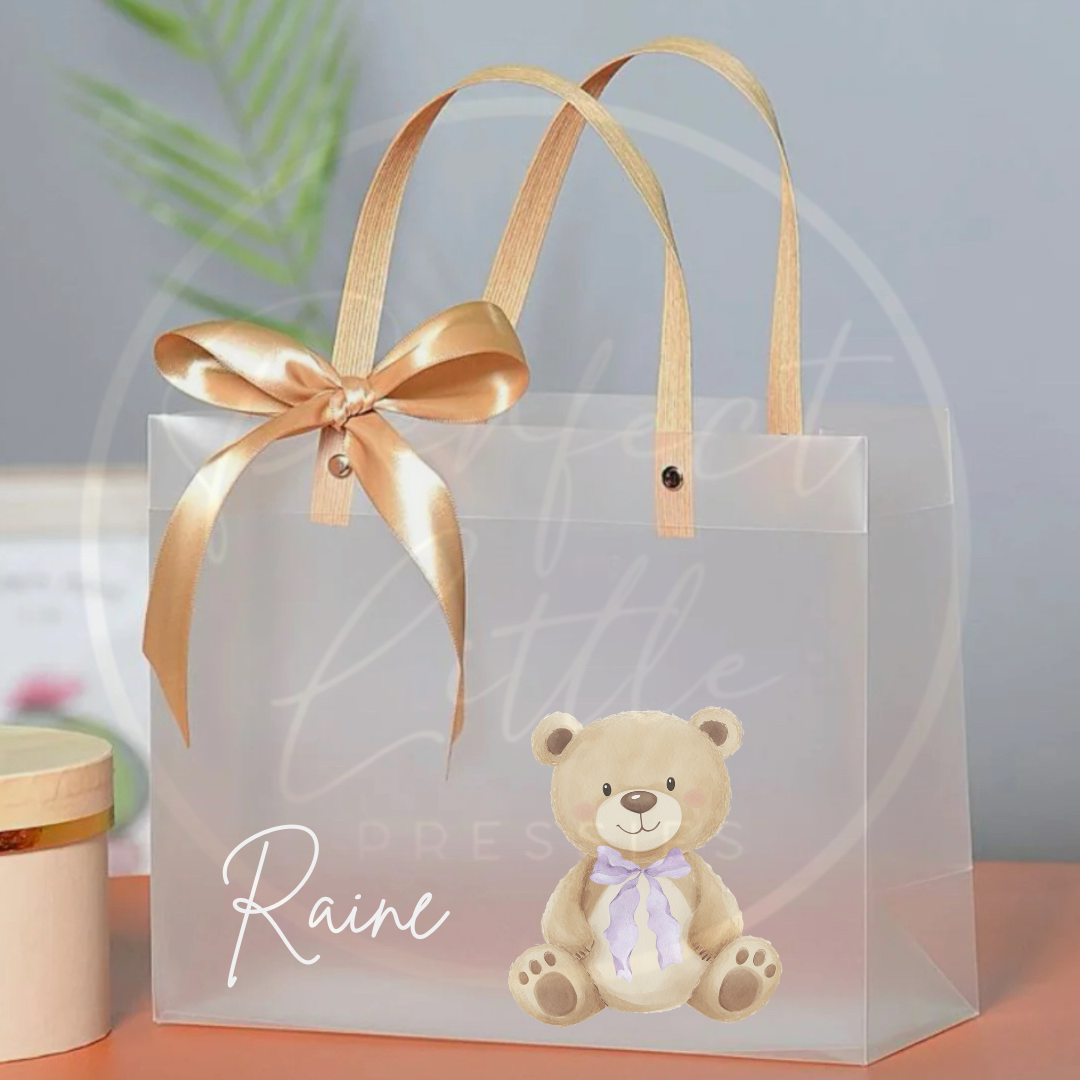 Frosted Gift Bag - Cute Bow Bear